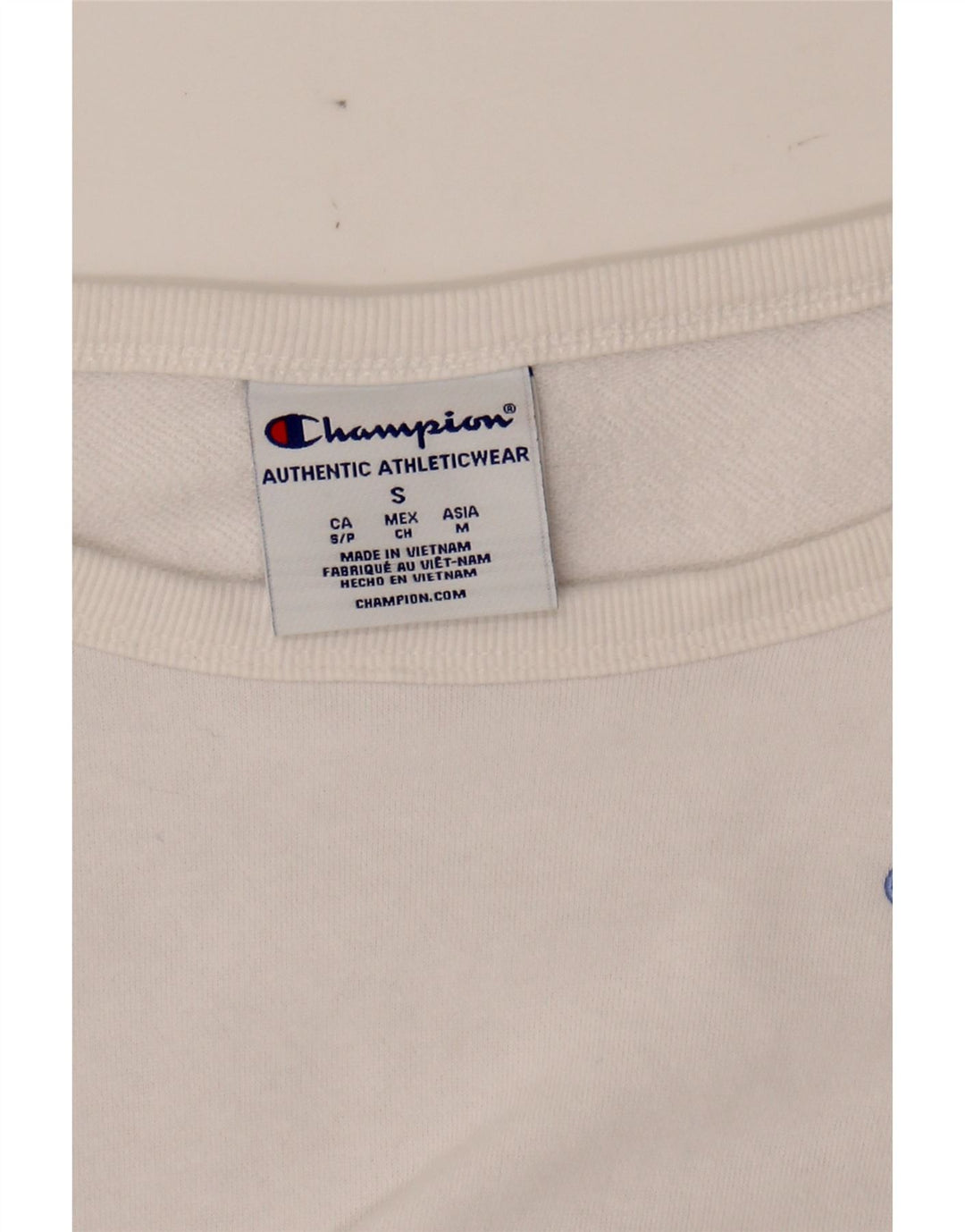 CHAMPION Womens Crop Oversized Sweatshirt Jumper UK 10 Small White Vintage Champion and Second-Hand Champion from Messina Hembry 