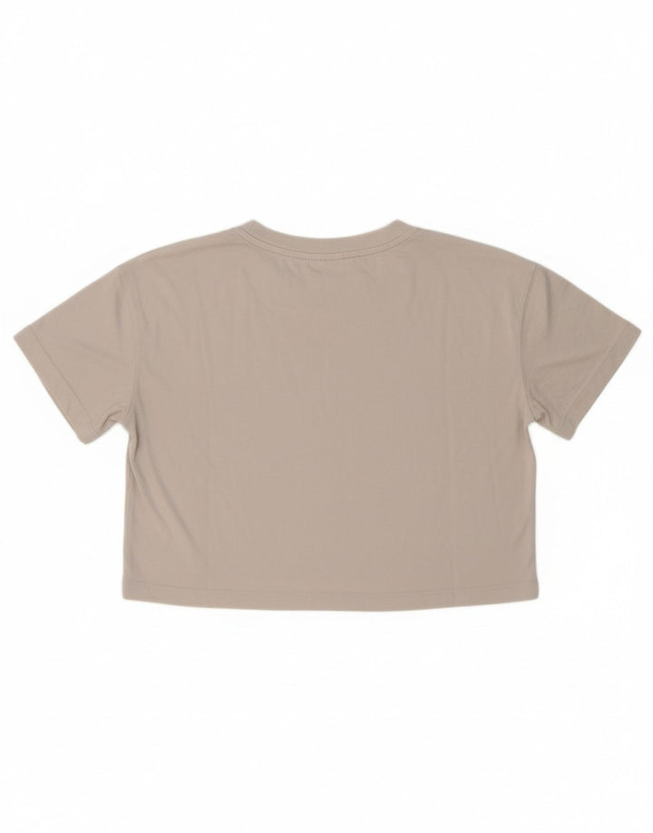 NIKE Womens Crop Graphic T-Shirt Top UK 10 Small Grey Polyester