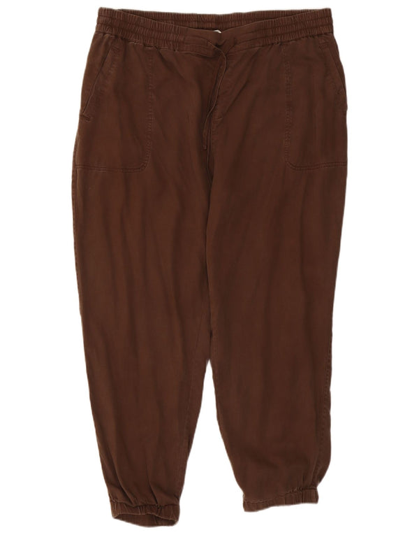 Pantaloni corti da jogging da donna Fat Face UK 16 Large W38 L25 Lycra marrone