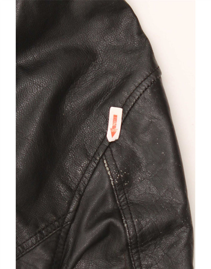 Giacca da motociclista in pelle da uomo Only & Sons UK 40 grande nera