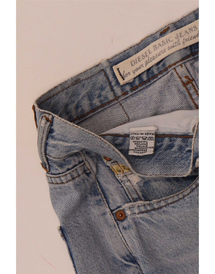 Jeans dritti invecchiati da uomo Diesel W32 L32 in cotone blu