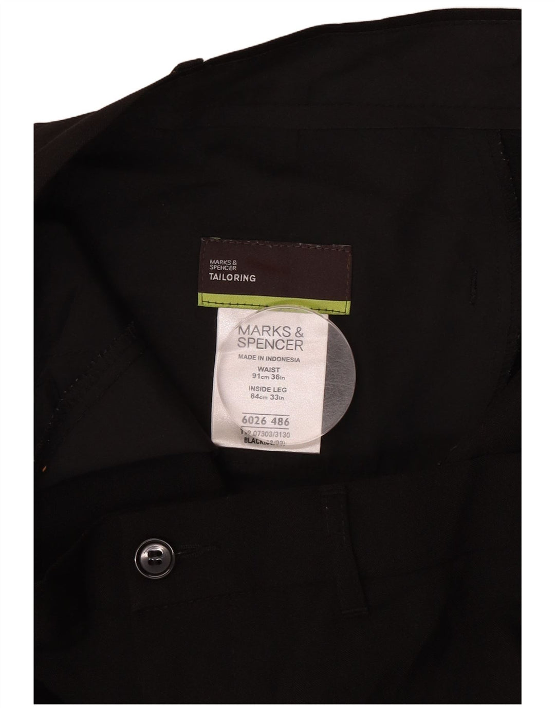 Pantaloni chino dritti su misura da uomo Marks & Spencer W36 L33 neri