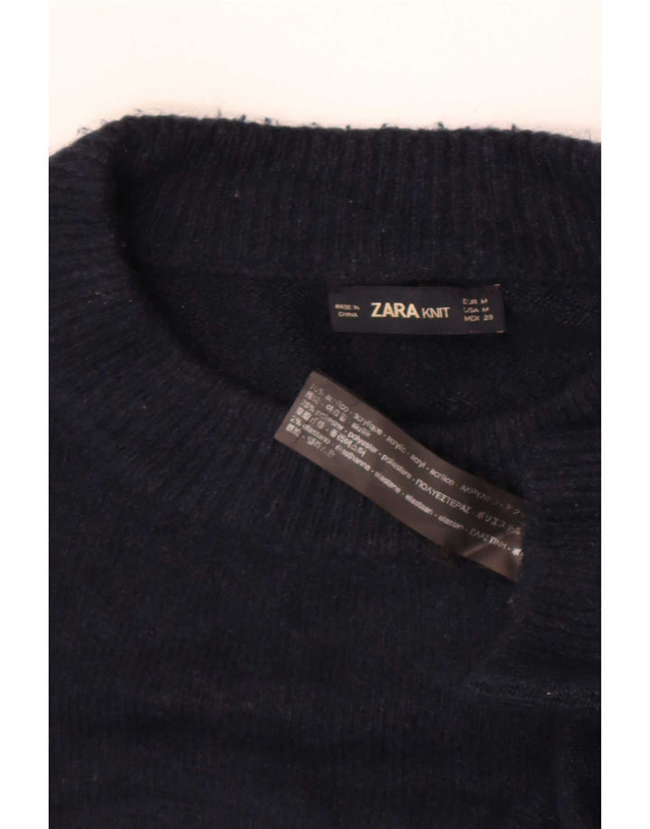Maglione maglione girocollo da uomo Zara medio blu navy in acrilico
