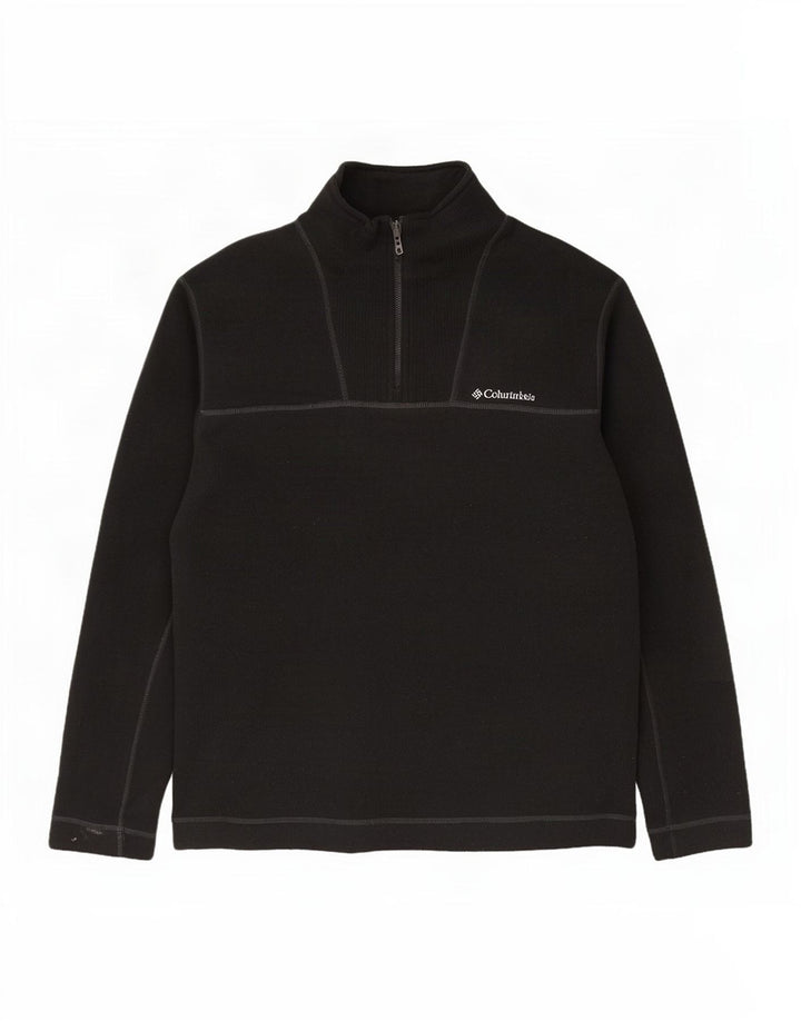 Maglione Columbia da uomo con zip e collo grande in poliestere nero