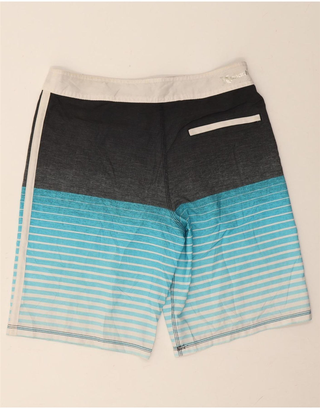 Pantaloncini da bagno grafici da uomo Hurley in poliestere a righe blu medio