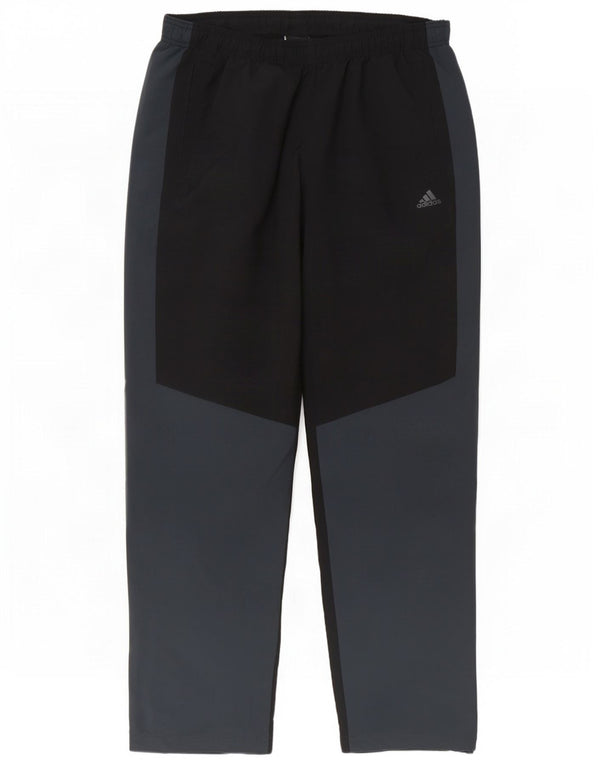 Pantaloni da tuta Adidas Climalite da uomo, grandi, in poliestere color block nero