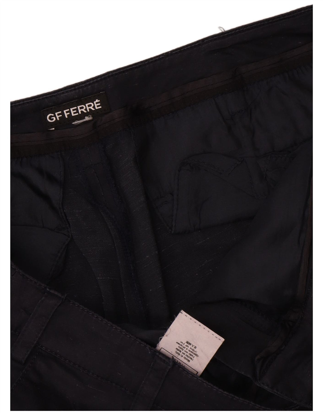 Pantaloncini chino da donna Gianfranco Ferre W34 Large blu navy in seta