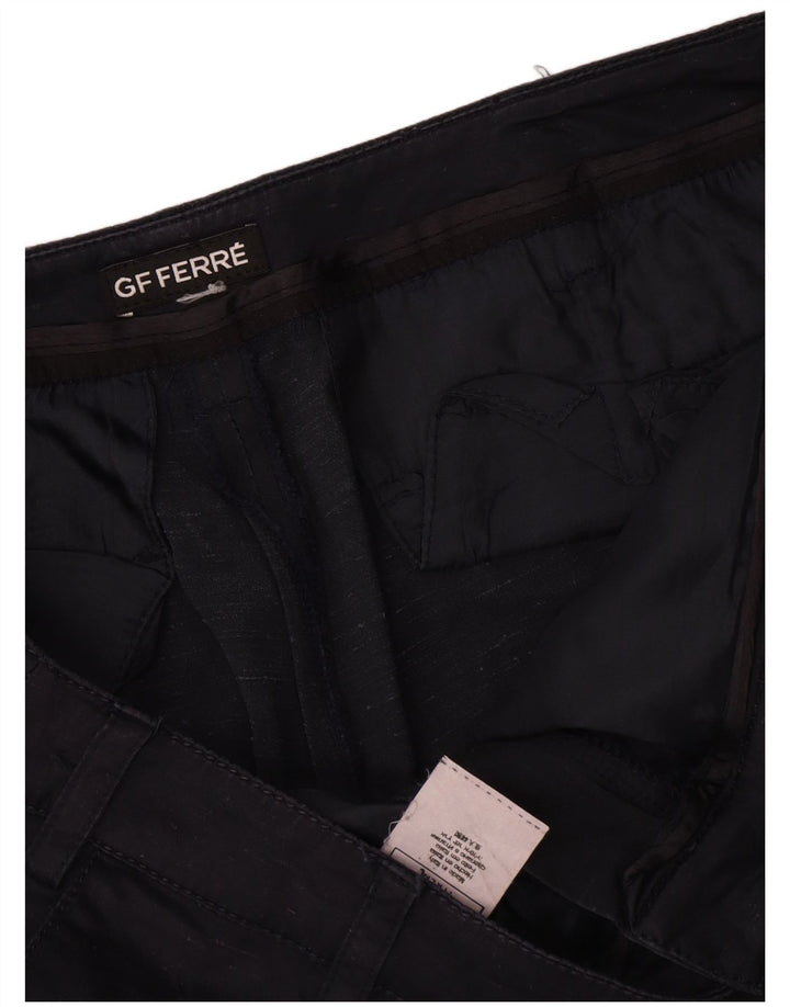 Pantaloncini chino da donna Gianfranco Ferre W34 Large blu navy in seta
