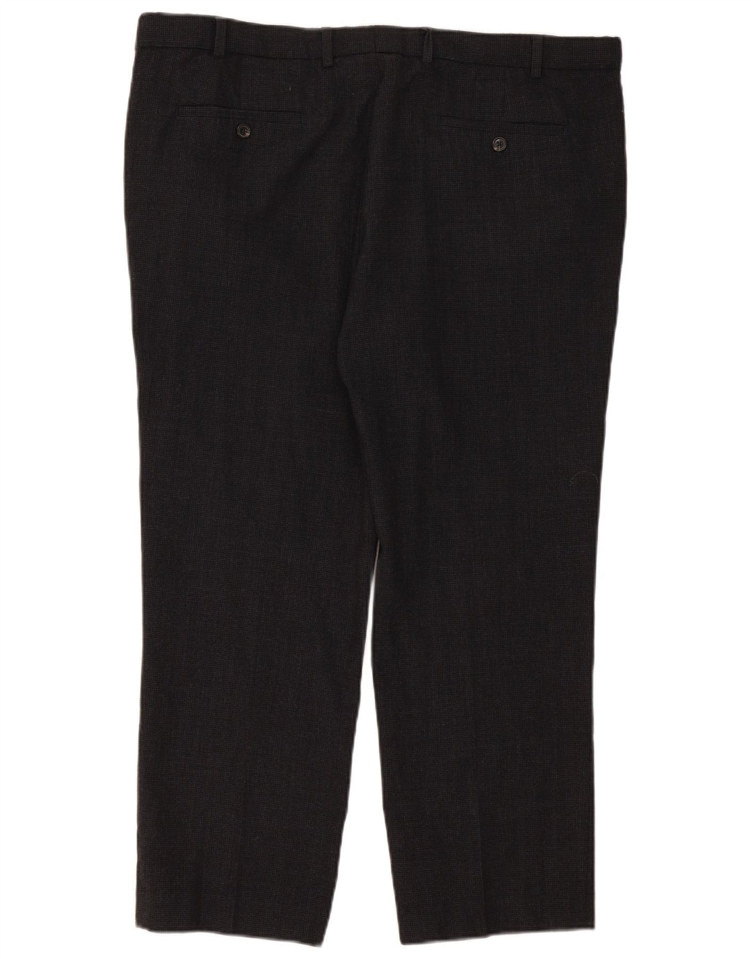 Pantaloni da abito dritti su misura da uomo Marks & Spencer W42 L29 a quadri grigi