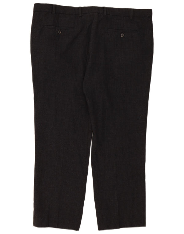 Pantaloni da abito dritti su misura da uomo Marks & Spencer W42 L29 a quadri grigi