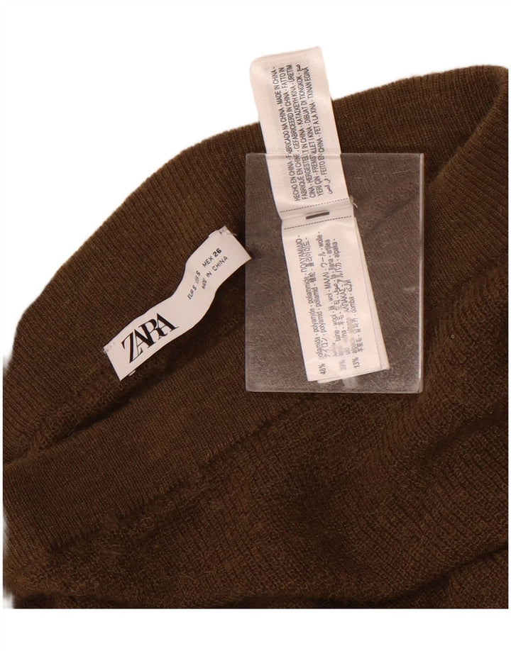 Gonna lunga in maglia Zara da donna piccola W26 marrone in poliammide