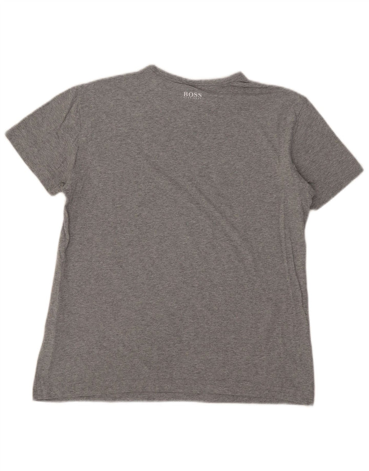 T-shirt da uomo Hugo Boss Top Small in cotone grigio