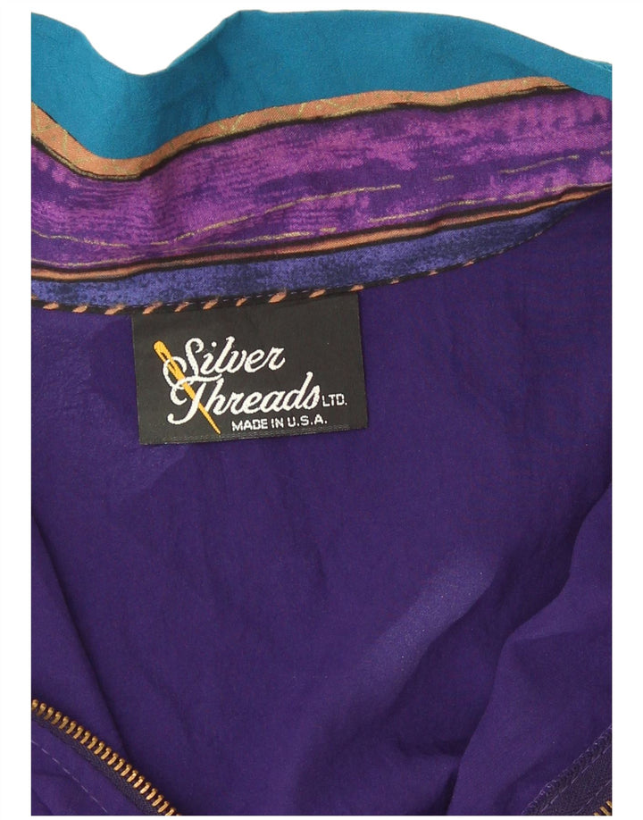 Giacca da tuta da donna vintage UK 16 grande blocco di colori multicolore