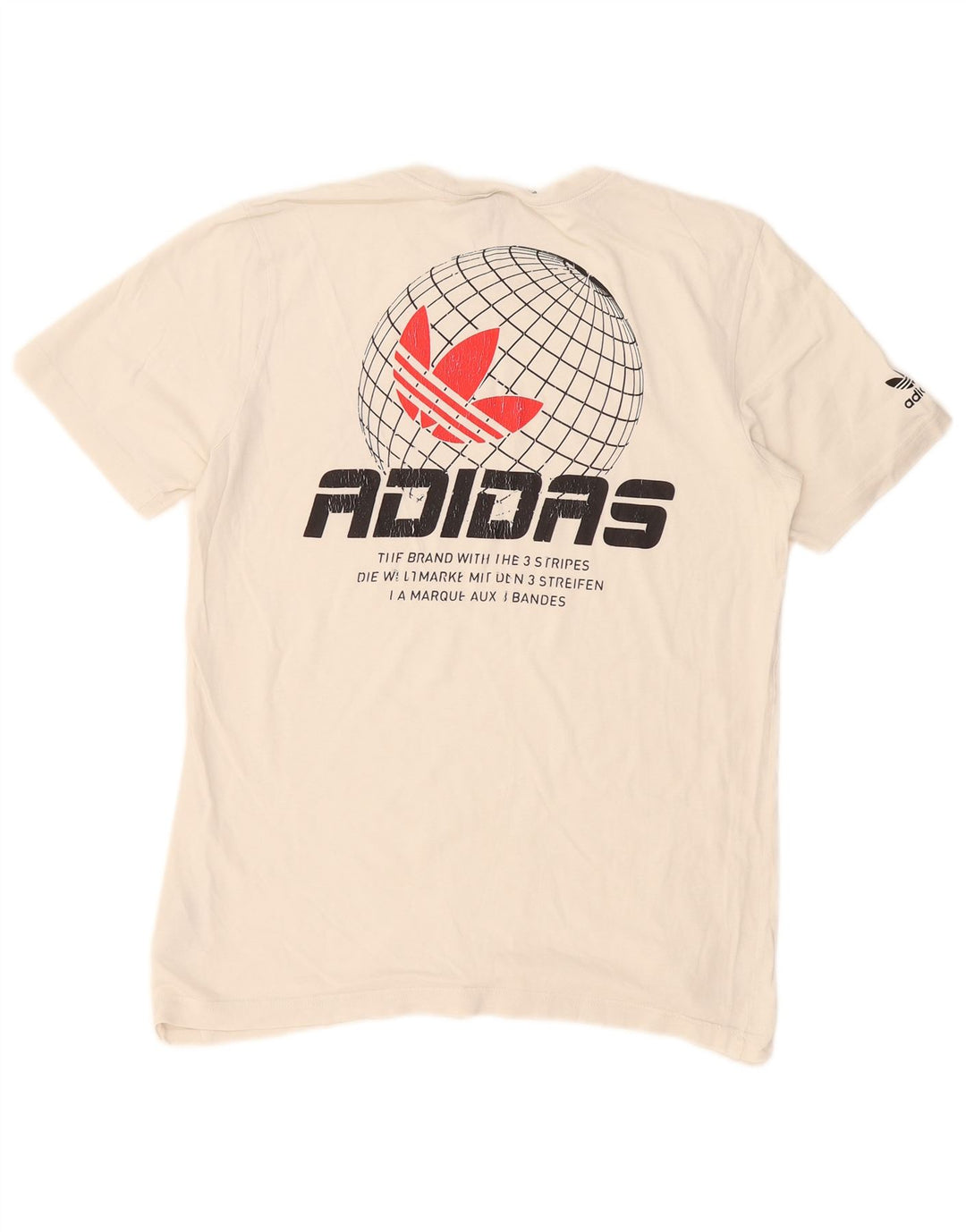T-shirt grafica da uomo Adidas Top piccola in cotone bianco