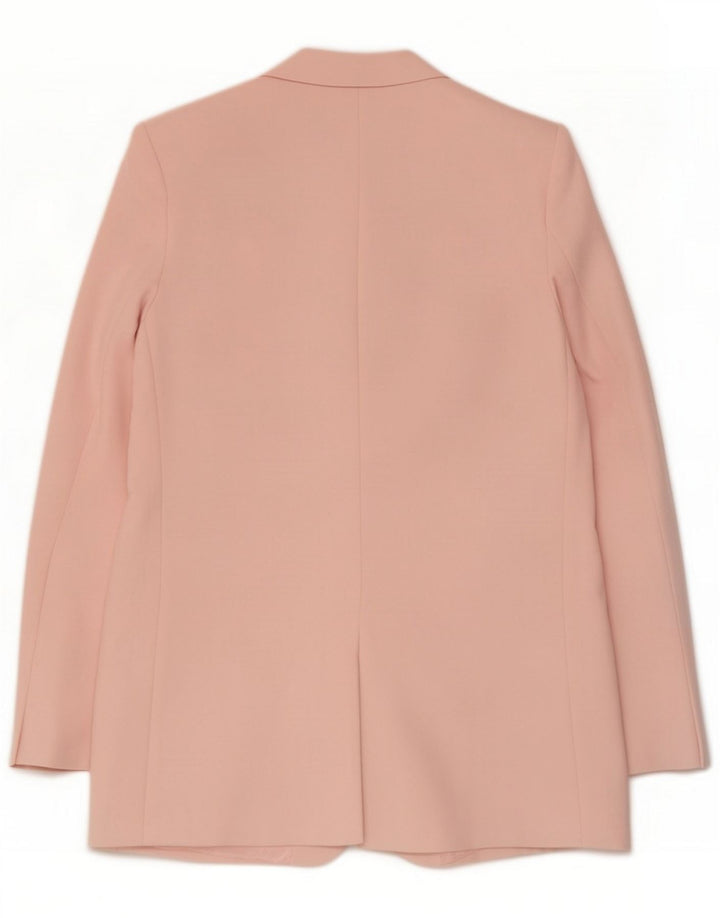Zara Giacca blazer da donna a 2 bottoni vestibilità comoda UK 4 XS Rosa poliestere