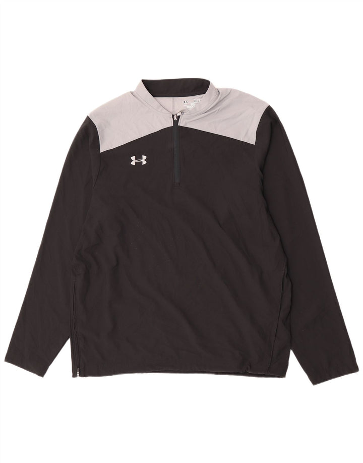 Under Armour Uomo Cold Gear Top manica lunga color block nero medio