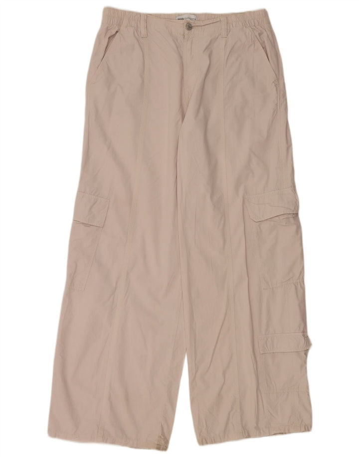 Pantaloni cargo Zara da donna a gamba larga grandi W30 L30 grigi