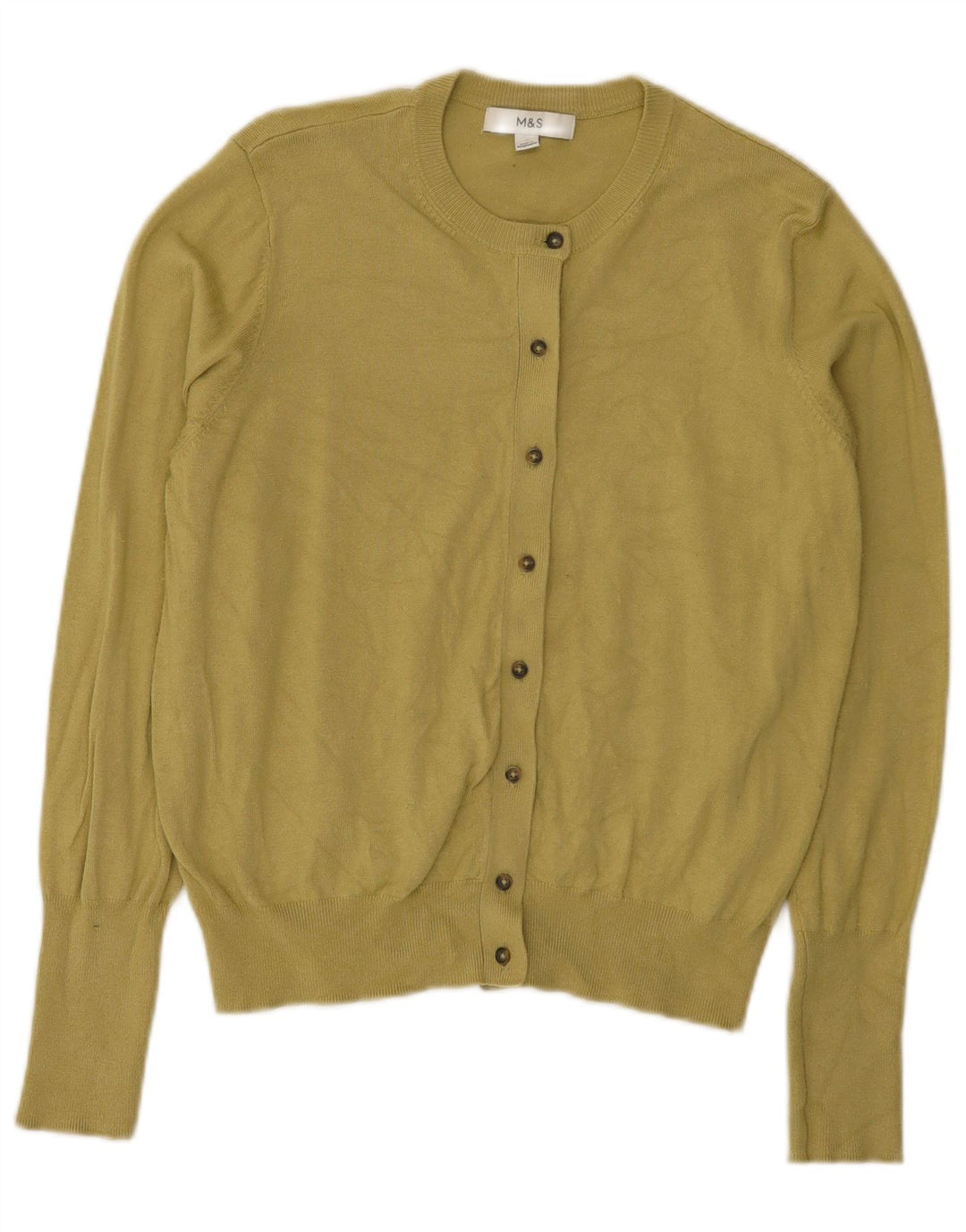 Maglione cardigan da donna Marks & Spencer UK 14 Viscosa verde medio