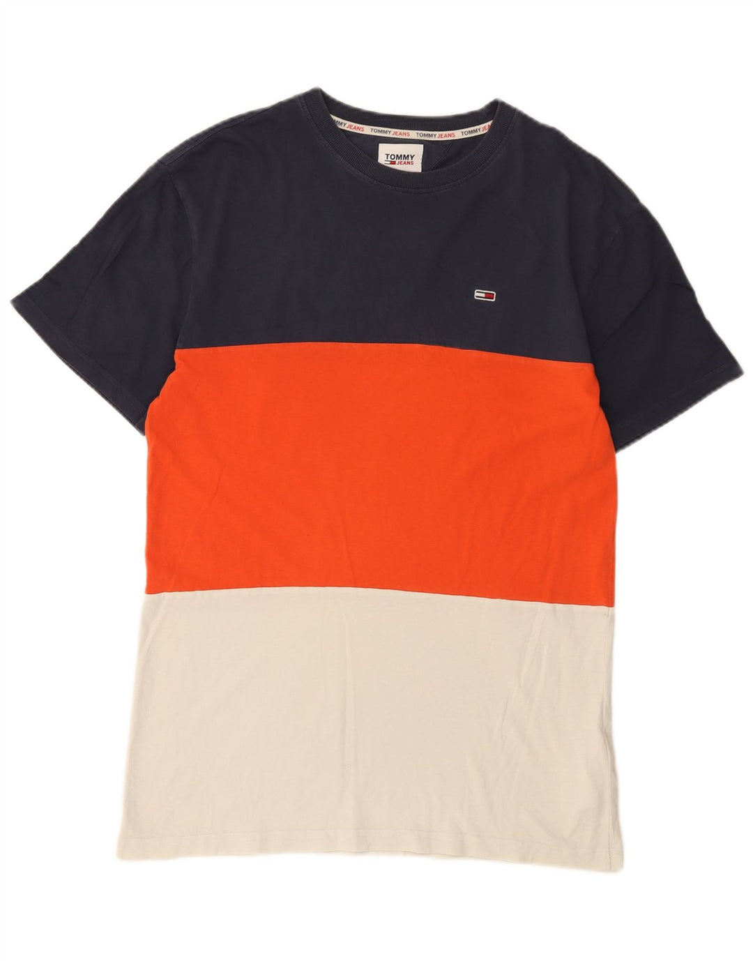 T-shirt da uomo Tommy Hilfiger Top grande in cotone color block multicolore