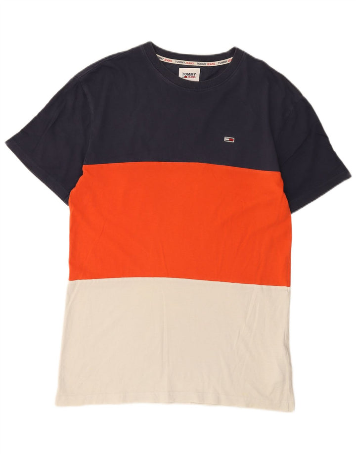 T-shirt da uomo Tommy Hilfiger Top grande in cotone color block multicolore