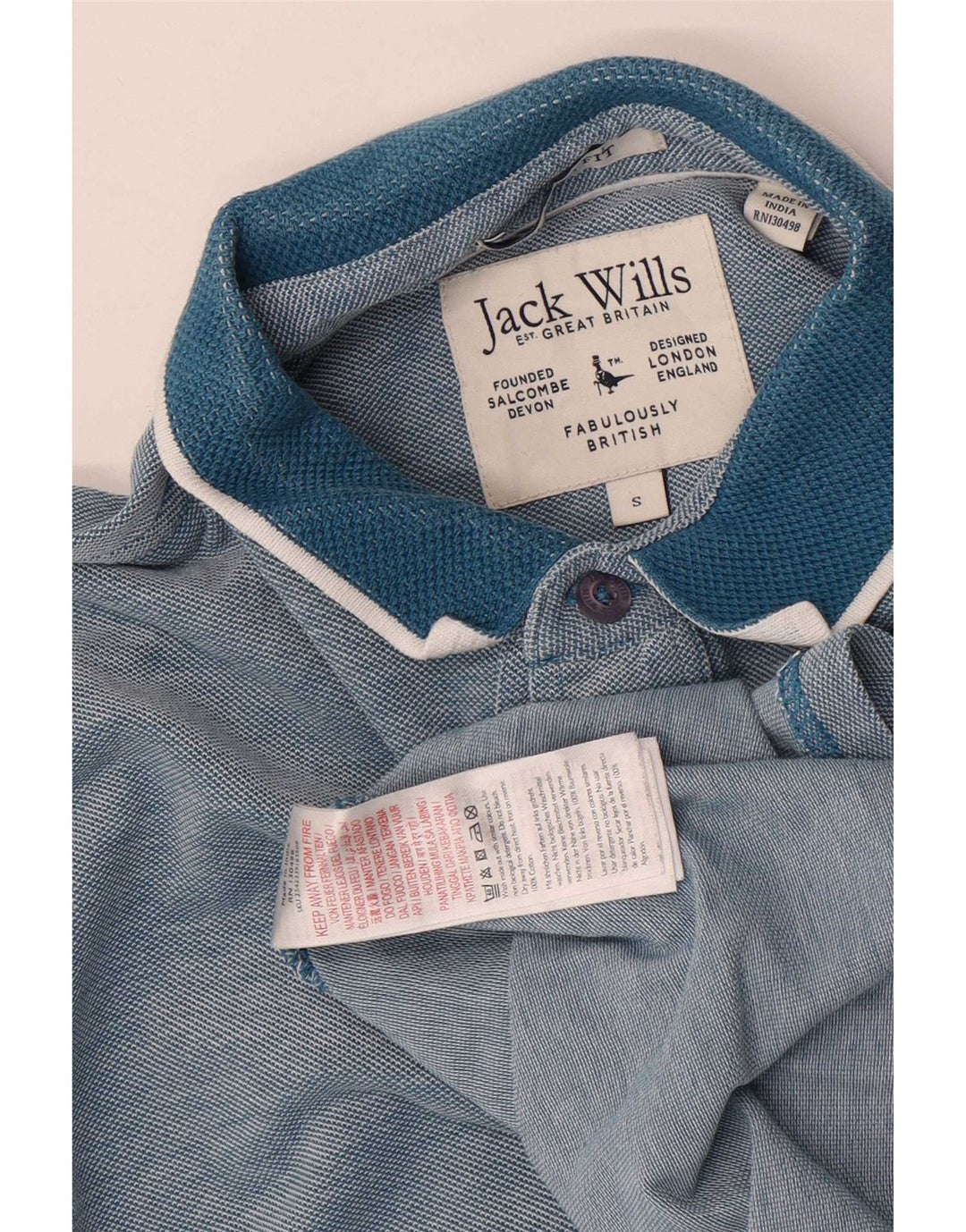 Polo da uomo Jack Wills piccola in cotone a righe blu