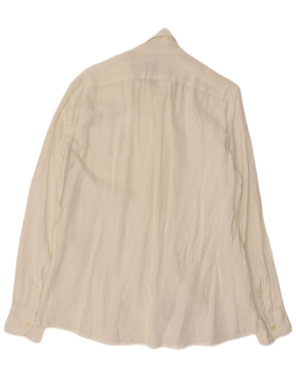 Camicia da uomo Brooksfield taglia 40 lino bianco medio