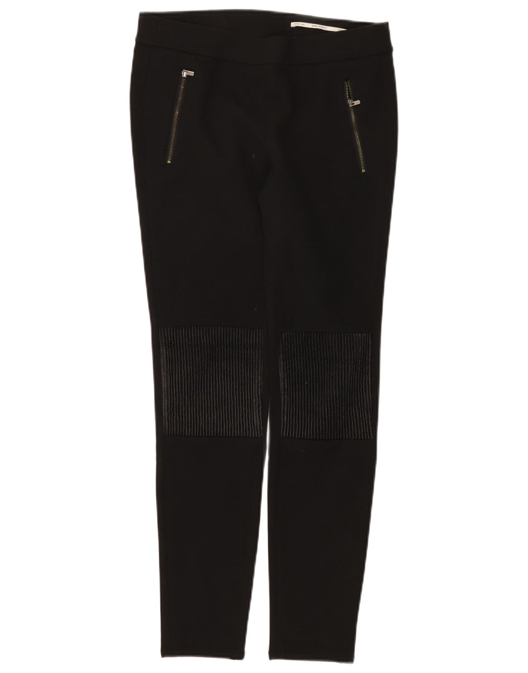 Pantaloni casual slim da donna a vita media Zara medi W28 L28 poliestere nero