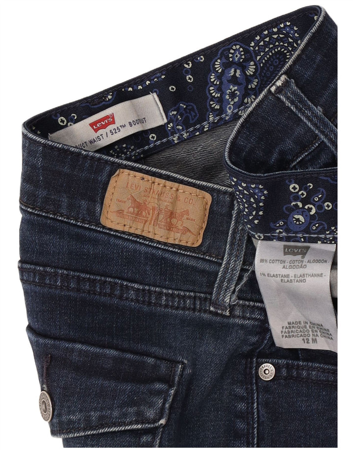 Jeans Levi's 525 Bootcut da donna US 12 Large W30 L31 Cotone blu navy