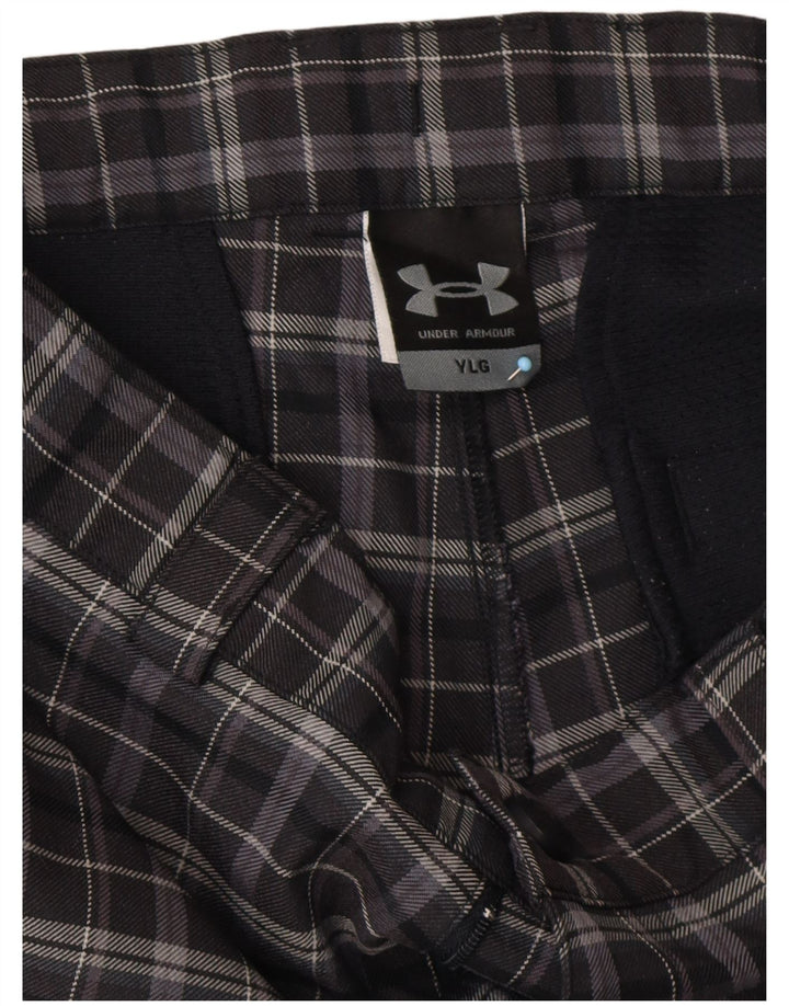 Pantaloncini chino da bambino UNDER ARMOUR 11-12 anni Large W26 in poliestere a quadri grigi