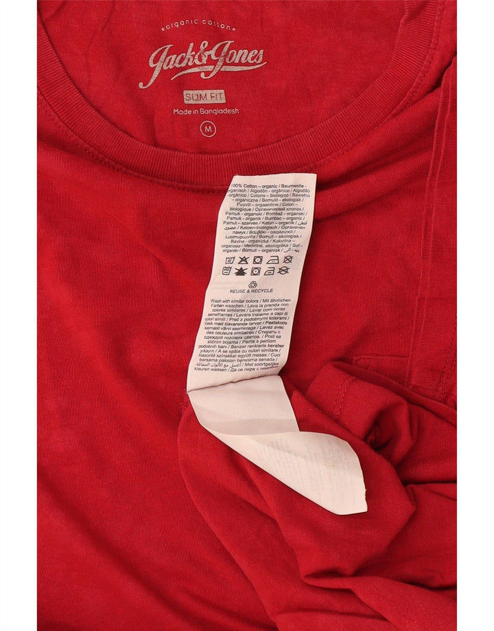 T-shirt da uomo slim fit Jack & Jones in cotone rosso medio