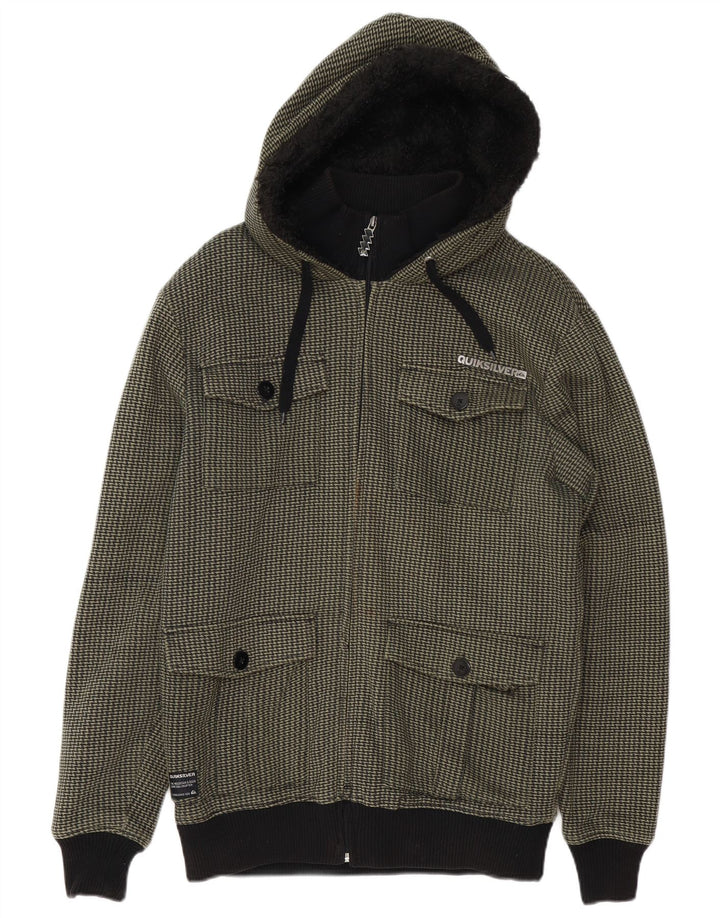 Giacca pratica da uomo con cappuccio QUIKSILVER UK 38 pied de poule verde medio