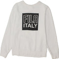 FILA Womens Graphic Sweatshirt Jumper UK 10 Small White Cotton Vintage Fila and Second-Hand Fila from Messina Hembry 