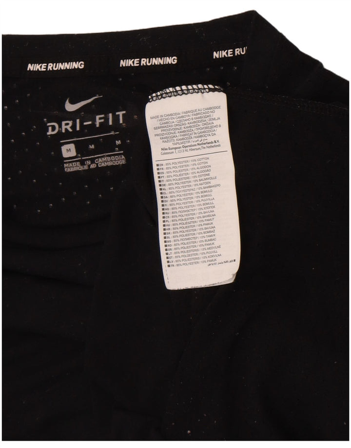 T-shirt Nike da uomo Dri Fit, top in poliestere nero medio