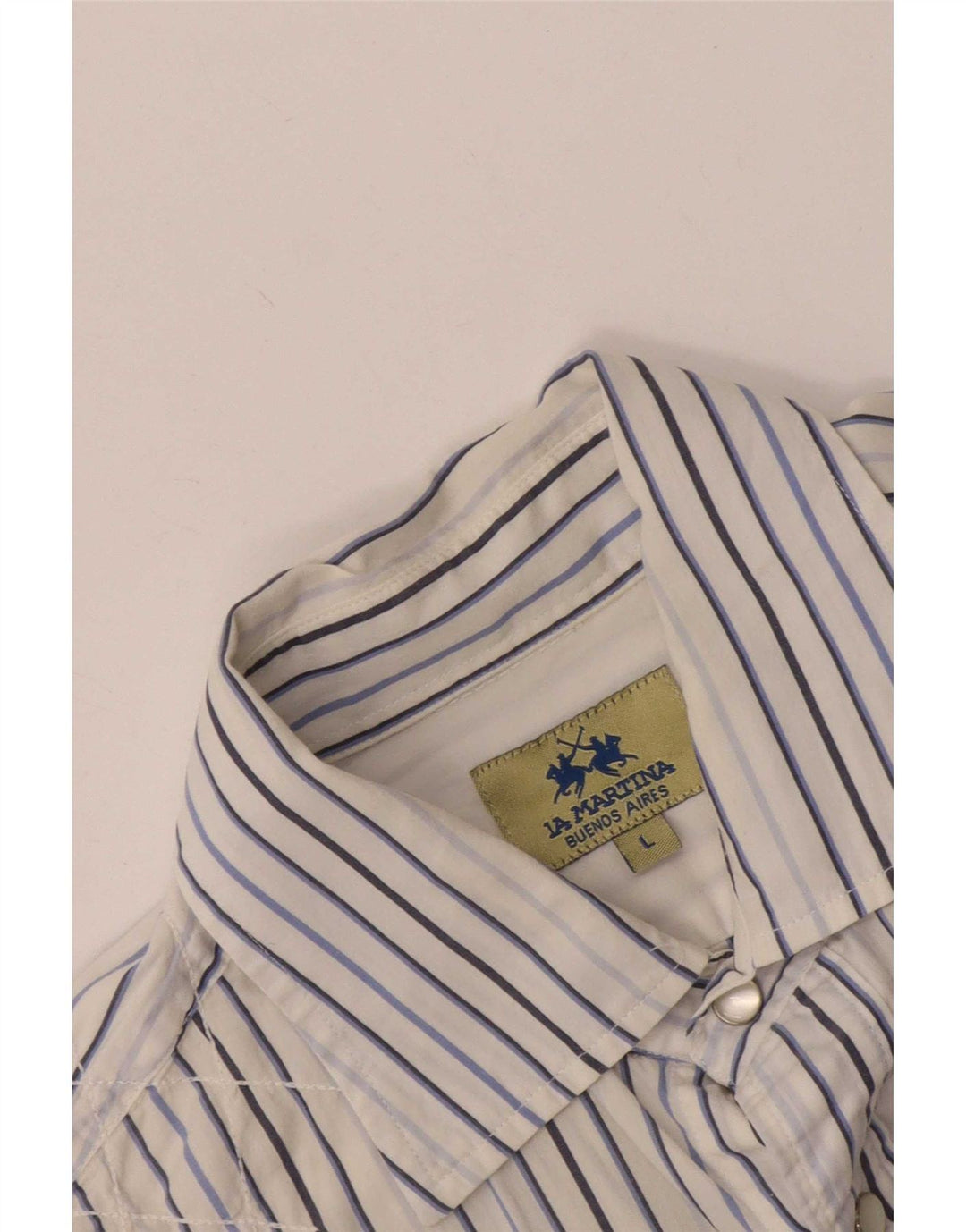 Camicia grafica da uomo La Martina grande cotone gessato bianco