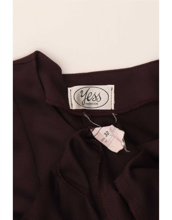 Abito a trapezio a maniche lunghe da donna vintage IT 32 2XS Poliestere marrone