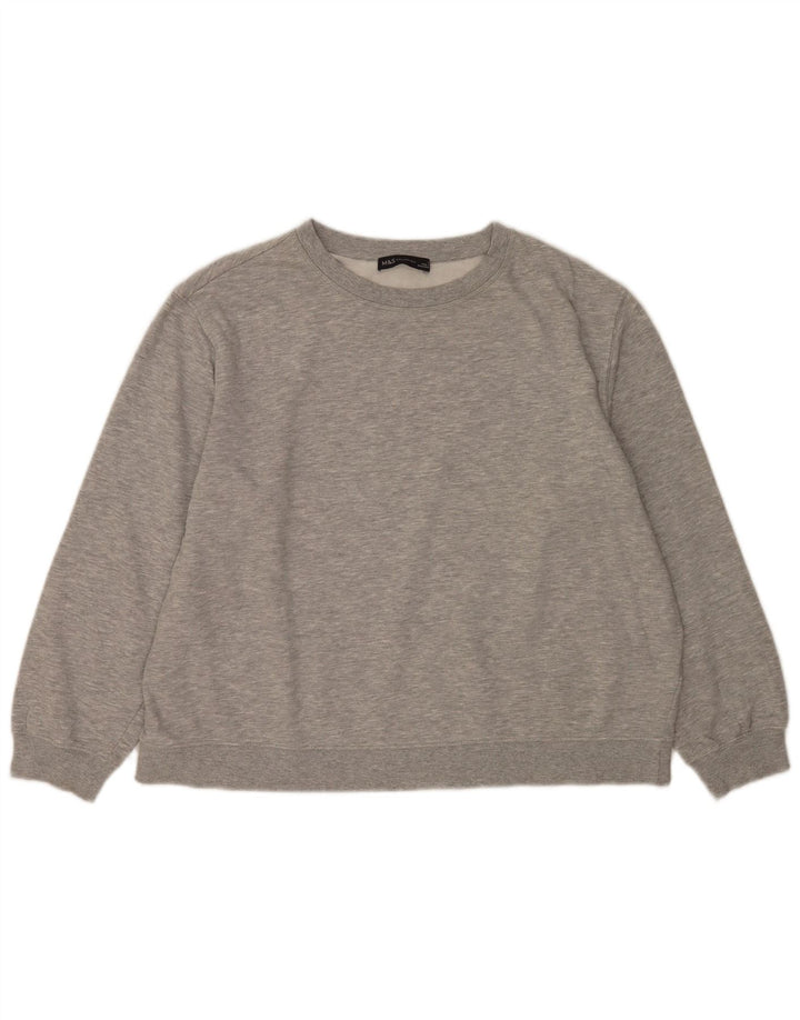 Felpa corta da donna Marks & Spencer UK 16 grande grigio screziato