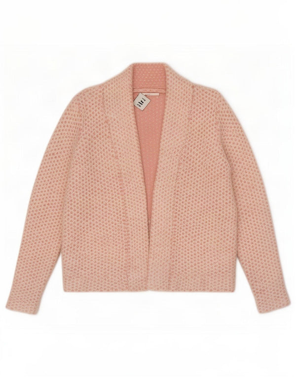 Maglione cardigan aperto da donna Reiss UK 10 piccolo cotone maculato rosa