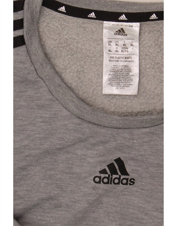 ADIDAS Mens Sweatshirt Jumper XL Grey Polyester Vintage Adidas and Second-Hand Adidas from Messina Hembry 