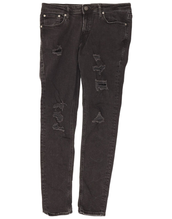 Jeans slim invecchiati da uomo Jack & Jones W34 L32 cotone nero