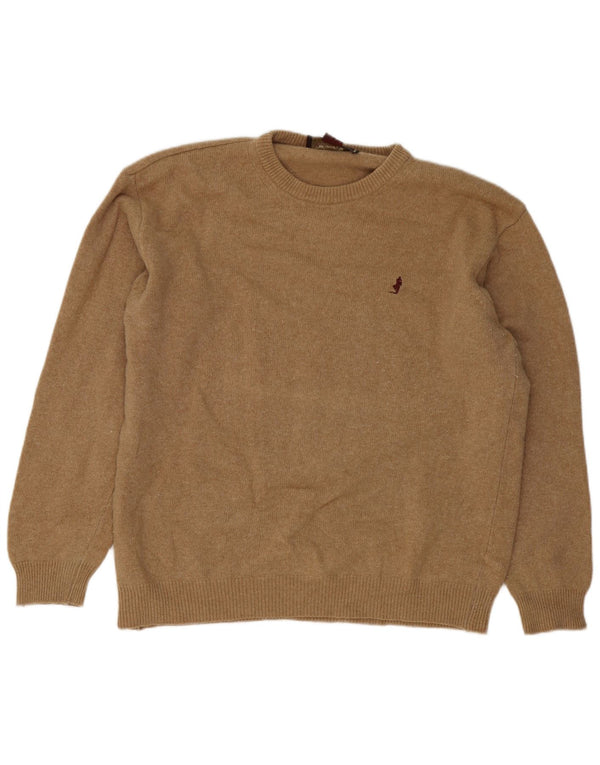 Maglione maglione girocollo da uomo Marlboro Classics 2XL lana marrone