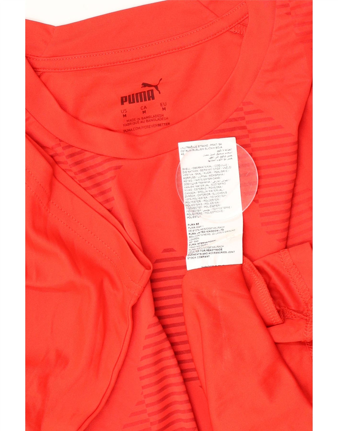 T-shirt da uomo Puma Top in poliestere Chevron rosso medio