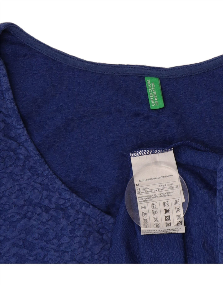 BENETTON Camicetta da donna Top UK 12 Cotone Paisley blu medio