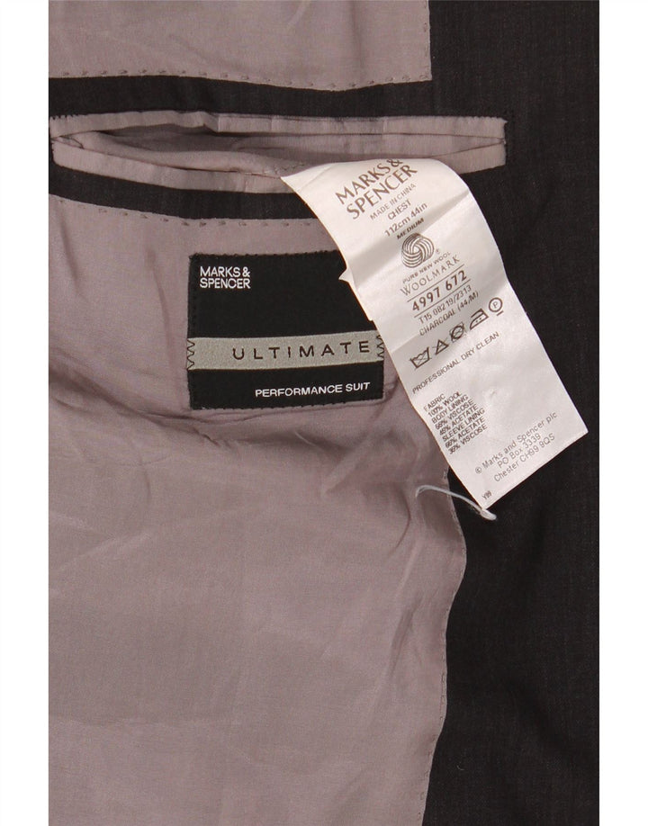 Giacca blazer a 2 bottoni Marks & Spencer da uomo UK 44 2XL lana nera