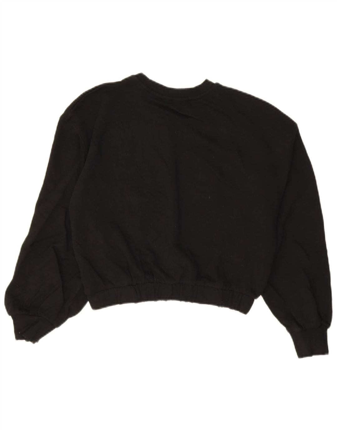 Felpa corta da donna Zara UK 14 cotone nero medio