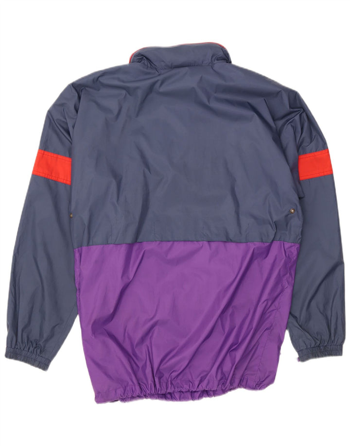 Giacca anorak con cappuccio da uomo VINTAGE UK 38 Medium Navy Blue Colourblock