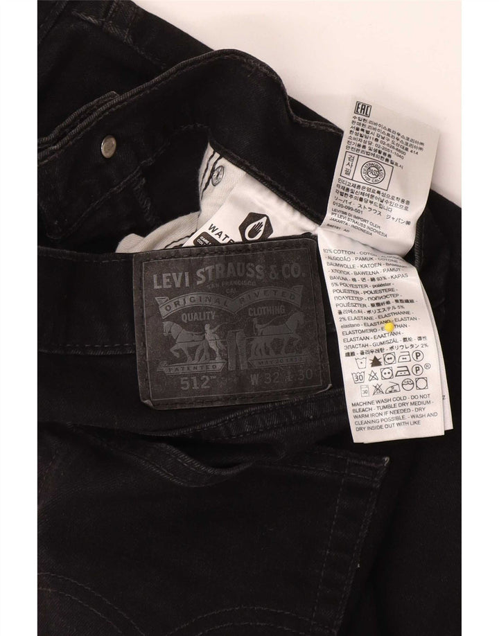 Jeans Levi's Uomo 512 Slim Tapered W32 L30 Cotone Nero