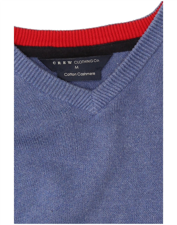 Crew Clothing Maglione da uomo con scollo a V in cotone blu medio