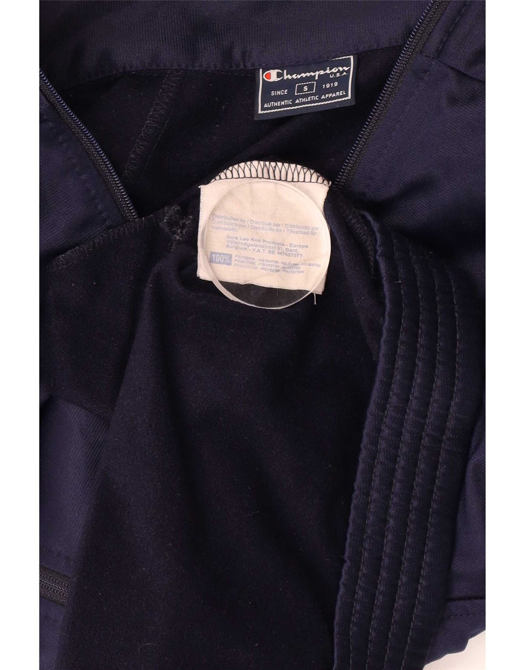 Giacca da ginnastica grafica da uomo Champion piccola in poliestere blu navy