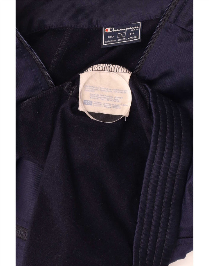 Giacca da ginnastica grafica da uomo Champion piccola in poliestere blu navy