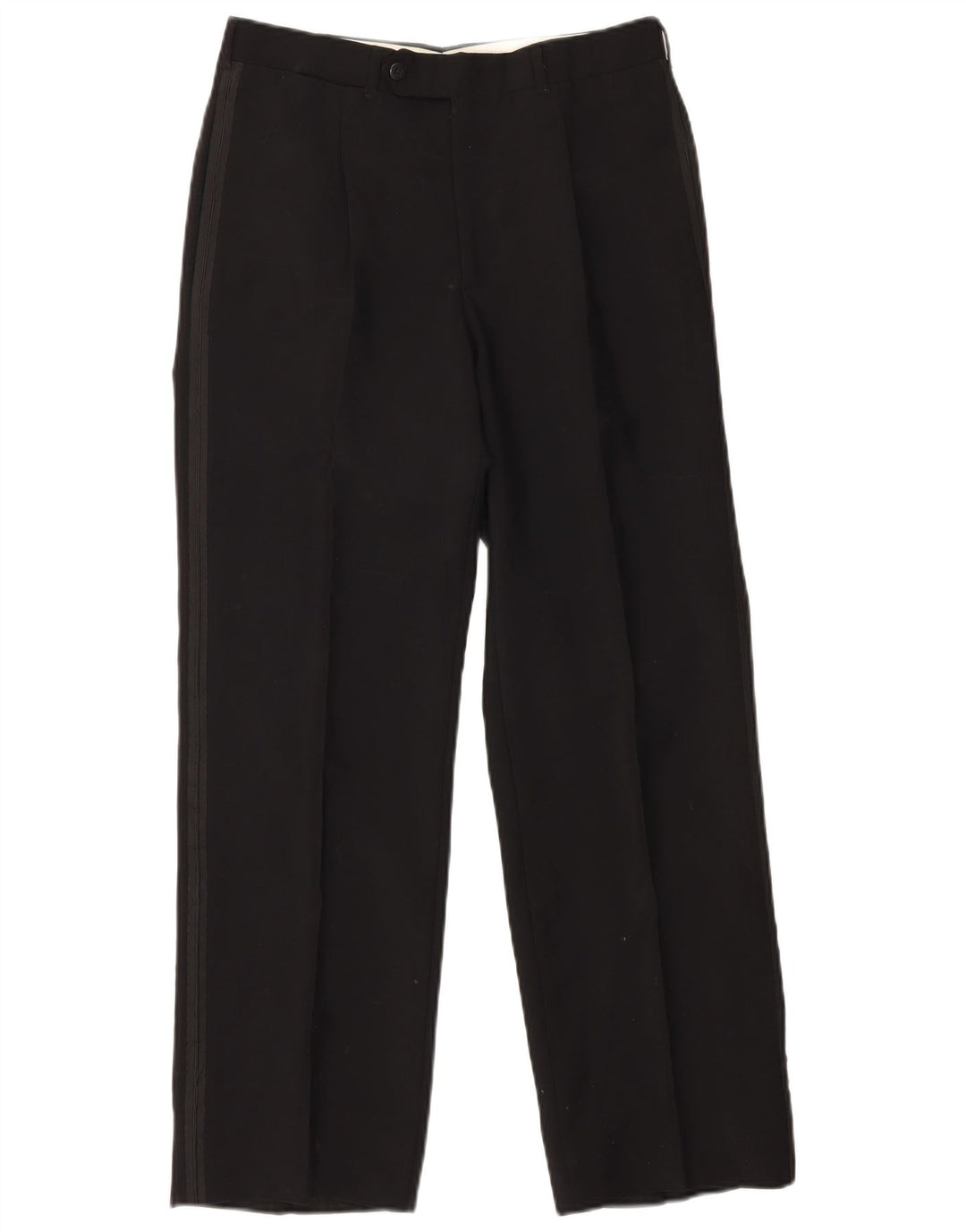 VINTAGE Set da uomo 1 bottone 2 pezzi IT 46 piccolo W29 L29 lana nera